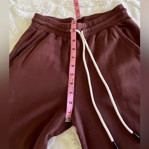 Soucy EZ Joggers Wide Leg Brown Pima Cotton Cozy Sweats Size Small - Picture 8 of 9